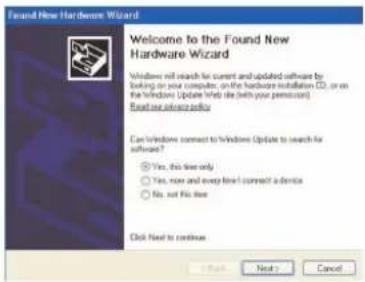 Found New Hardware Wizard Welcome to the Found New Hardware Wizard Windows will search for current and updated software by: Booking on your computer, on the hardware installation CD, or on the Windows Update Info file (with your permission) Read any previous portal. Can Windows connect to Windows Update to search for software? Yes, this free only No, not and every free I connect a device No, not this free Click Next to continue Back Next Cancel