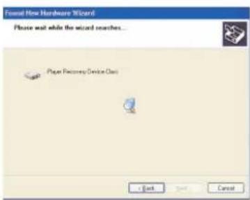 Found New Hardware Wizard Please wait while the wizard searches... Paper Features Device Class + Back Next Cancel
