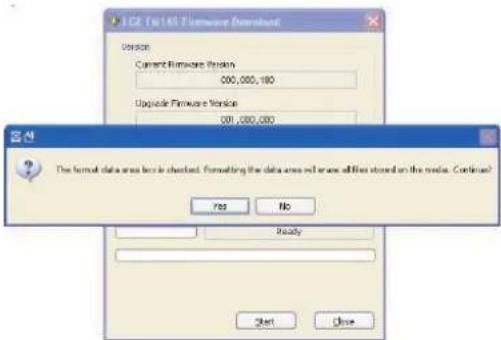 ICE Tel 1.67 Software Download Version: Current Firmware Protein 000,000,180 Upgrade Firmware Version 001,000,000 The format data area key is checked. Formatting the data areas will access affiliations stored on the media. Continue? Yes No Ready Start Close