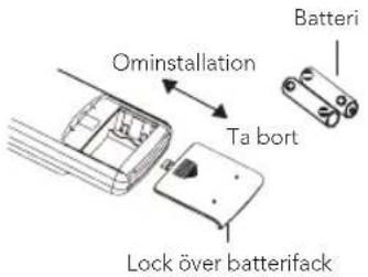 Ominstallation Ta bort Batteri Lock over batterifack