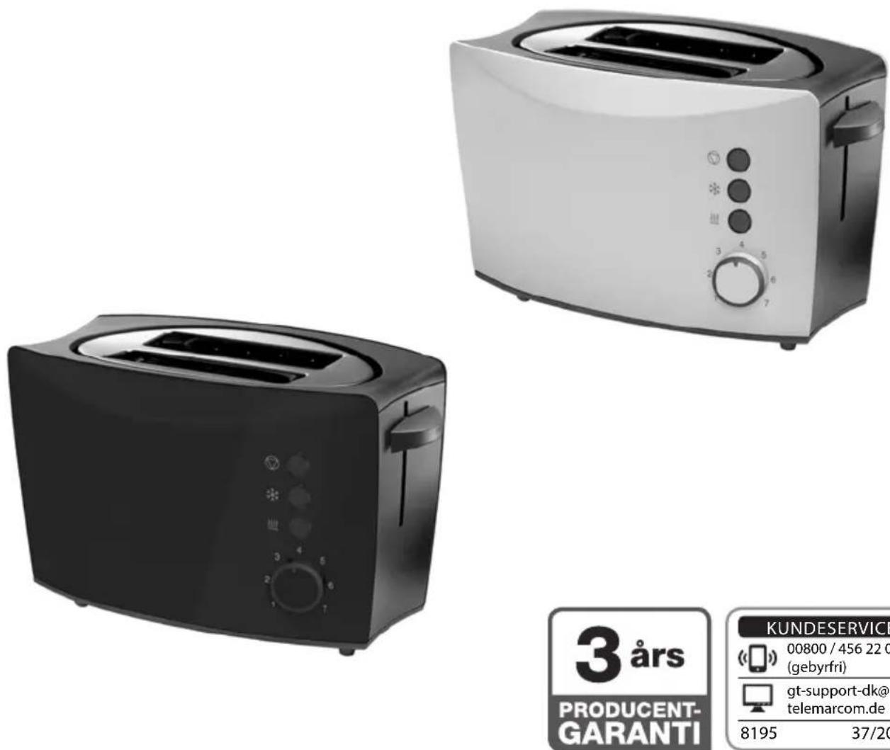 QUIGG GT-Tds-05 - Brødrister med plads til 2 skiver - 1