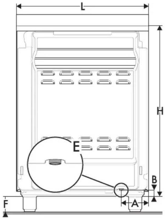 SMEG SSK60IMX8 - Apparatets dimensioner: Område til eltilslutning (mm) - 1