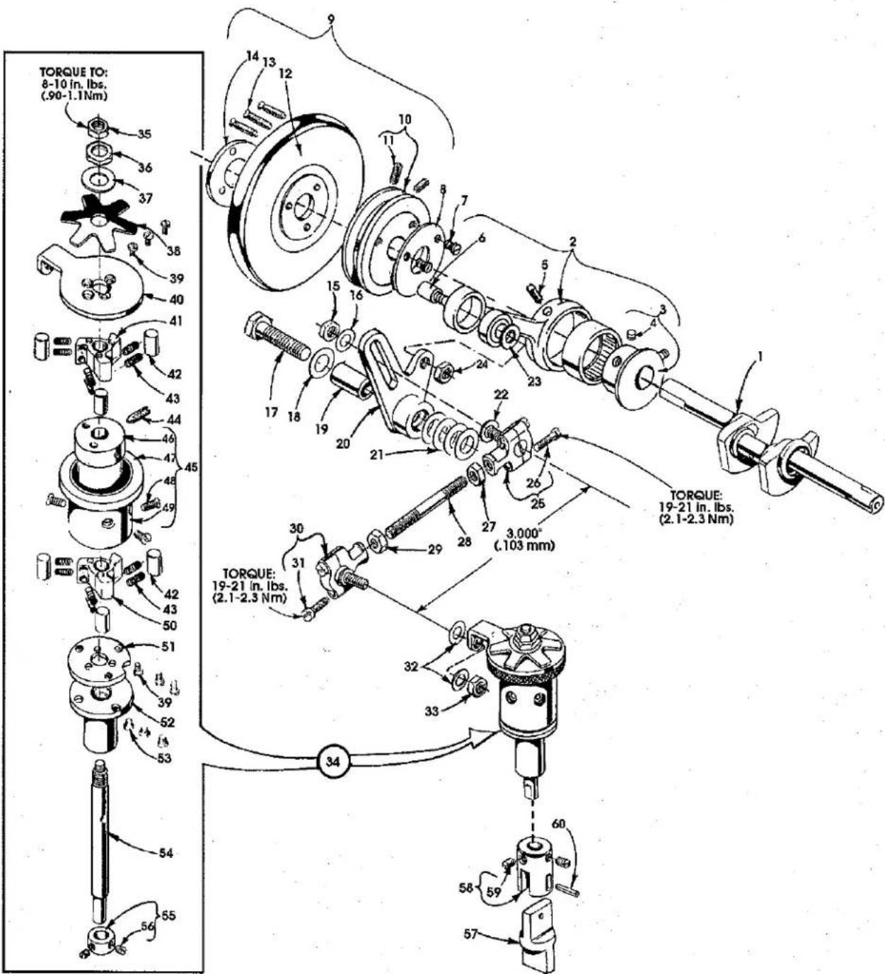 TORQUE TO: 8-10 in. lbs. (.90-1.1Nm) 35 36 37 38 39 40 41 42 43 44 45 46 47 48 49 50 51 52 53 54 55 56 14 13 12 10 11 7 6 5 2 3 1 TORQUE: 19-21 in. lbs. (2.1-2.3 Nm) TORQUE: 19-21 in. lbs. (2.1-2.3 Nm) 30 31 29 28 27 3,000° (.103 mm) 32 33 34 60 58 59 57