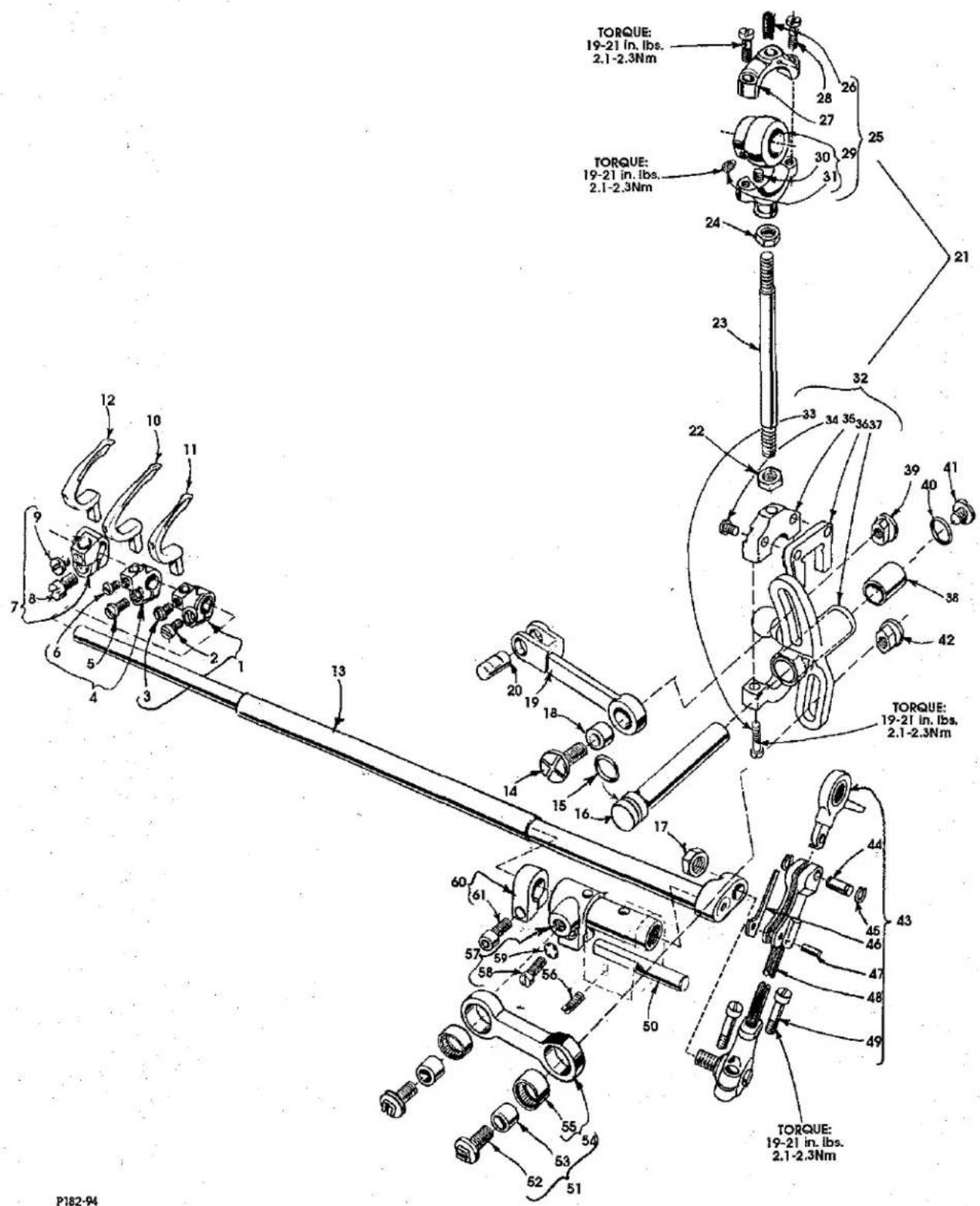 TORQUE: 19-21 in. lbs. 2.1-2.3Nm TORQUE: 19-21 in. lbs. 2.1-2.3Nm TORQUE: 19-21 in. lbs. 2.1-2.3Nm P182-94