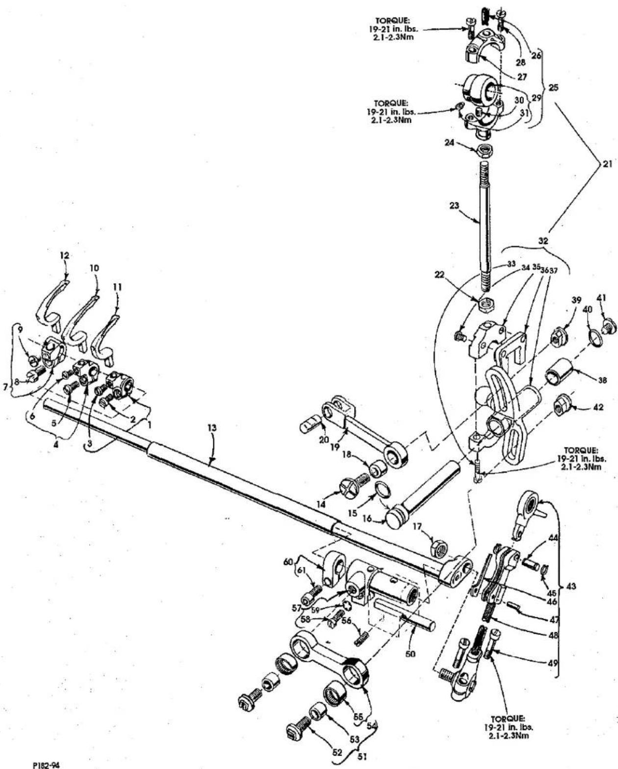 TORQUE: 19-21 in. lbs. 2.1-2.3Nm TORQUE: 19-21 in. lbs. 2.1-2.3Nm P182-94