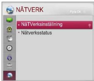NÄTVERK NÄTVerksinställning Nätverksstatus