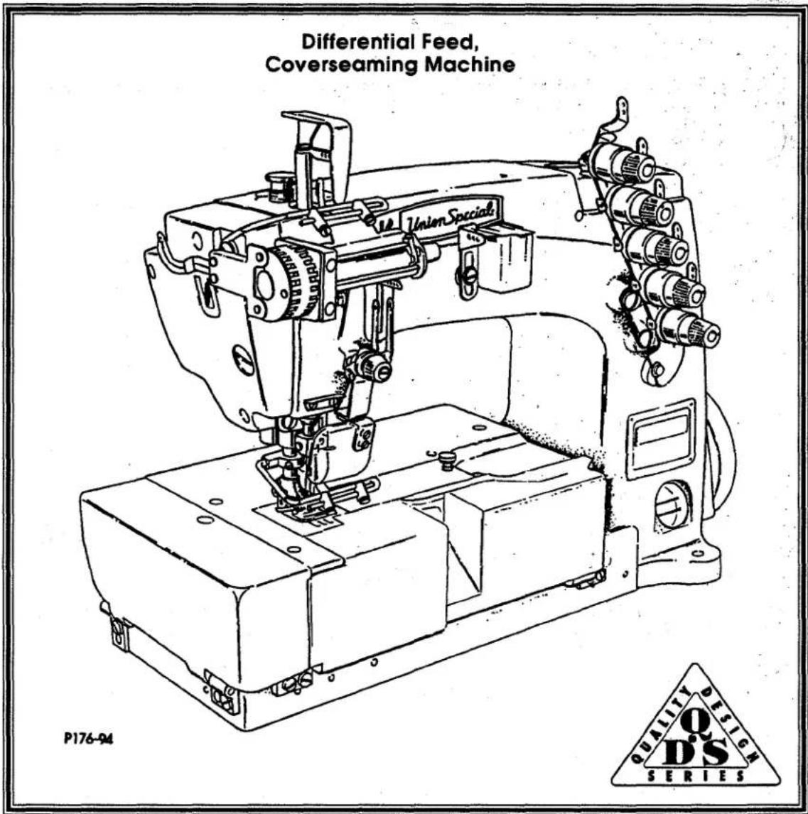 Differential Feed, Coverseaming Machine P176-94 Union Special QUALITY DESIGN Q D'S SERIES