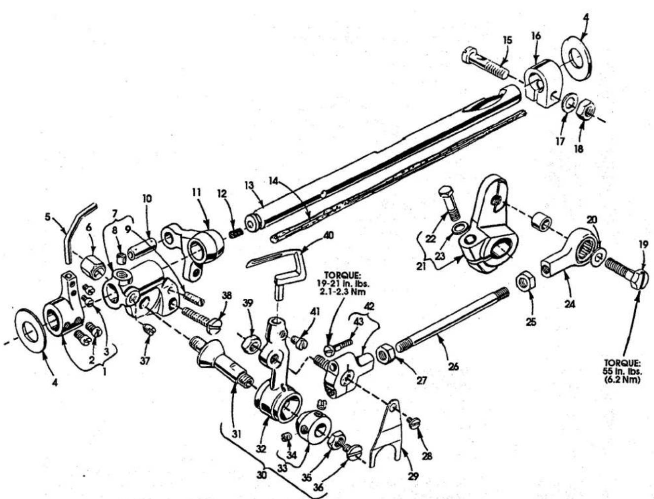 TORQUE: 19-21 In. lbs. 2.1-2.3 Nm TORQUE: 55 In. lbs. (6.2 Nm)
