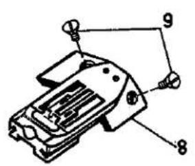 Technical diagram of a mechanical device with numbered components labeled 8, 9, and 10