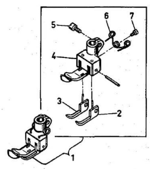Technical diagram of a mechanical device with numbered components, likely for assembly or maintenance instructions.
