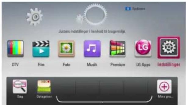 Zysteres Justere indstillinger i henhold til brugenslje. DTV Film Foto Musik Premium LG Apps Indstillinger Seq Oytagerer Miss pros...