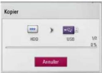 Kopier HDD USB 1/2 0 % Annulier