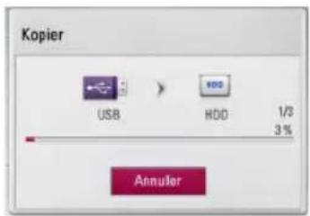 Kopier USB > HDD 1/3 3% Annuler