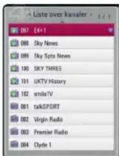 Liste over kanaler 002 £4+1 006 Sky News 009 Sky Spits News 100 SKY THREE 101 UKTV History 102 smileTV 001 talkSPORT 002 Virgin Radio 003 Premier Radio 004 Clyde 1