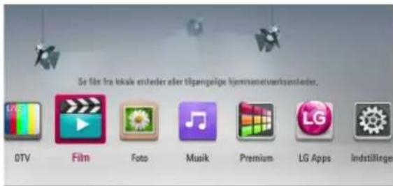 Se får fra lokale enheder eller tilpampelige hemmsenetverkenslader. DTV Film Foto Music Premium LG Apps Indstilltege