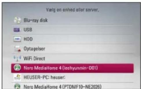 Vælg en enhed eller server. Blu-ray disk USB HDD Optagelser WiFi Direct Nero MediaHome 4 (leshyunmin-D01) HEUSER-PC: heuser: Nero MediaHome 4 (PTDMF10-NE2026)