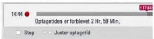14:44 Optagetiden er forblevet 2 Hr. 59 Min. Stop + Juster optagetid