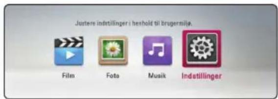 Justere indetillinger i heshold til brugensilje. Film Fota Musik Indetillinger