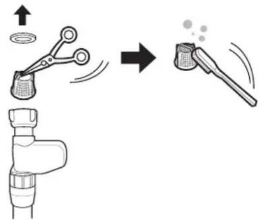 LG SDU527HW - Cleaning the Water Supply Hose Filter - 1