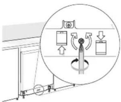 Diagram showing a mechanical device with rotating components and directional arrows, including a magnified circular view of the device's rotation.
