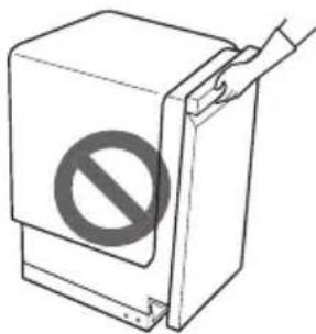 Diagram showing a prohibition symbol on a device with a diagonal line extending from it, indicating no prohibition.