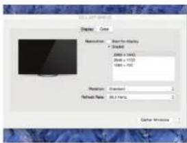 Display Close Resolution: Short for Identity • Display 2000 x 1000 2000 x 1100 1000 x 1200 Position: Standard Refresh Rate: 36.1 Hz Custom Windows
