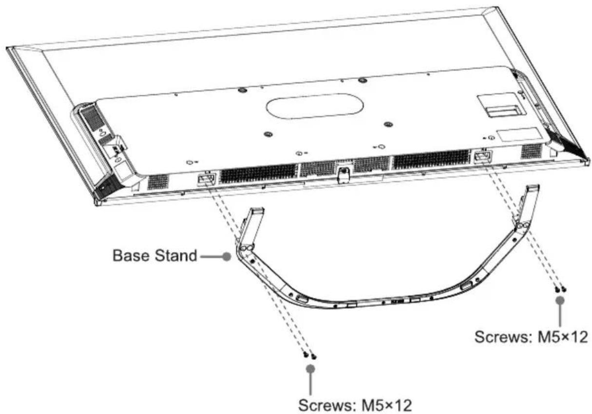HISENSE 65U7HQTUK - Installing the stand - 1