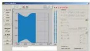 Screenshot of a software interface showing a 3D surface plot with color gradient and control panel text in Chinese.