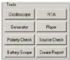Tools Oscilloscope HTA Generator Player Polarity Check三人源 Battery Scope Create Report