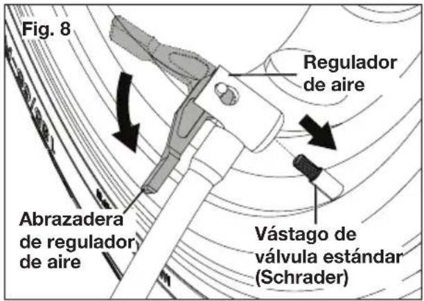 Fig. 8 Regulador de aire Abrazadera de regulador de aire Vástago de válvula estándar (Schrader)