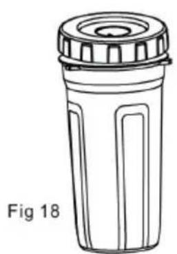 Line drawing of a cylindrical object with a lid, labeled Fig 18 (no text or symbols on the object itself)