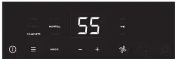 55 MODEL MANUAL COMPLETE MODE ① ⬤ MODE - + 🏠
