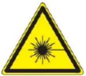 Yellow triangular warning sign with black starburst symbol indicating explosion or hazard