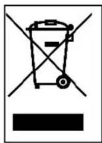 Diagram showing a trash bin crossed with diagonal lines and a blank rectangular area below, indicating no waste or disposal.