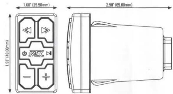 1.00" (25.50mm) 2.58" (65.60mm) 1.93" (49.00mm)