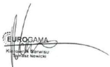 EUROGAMA Kierownik Serwisu Tomasz Nowicki