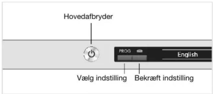 Hovedafbryder PROG English Vælg indstilling Bekræft indstilling