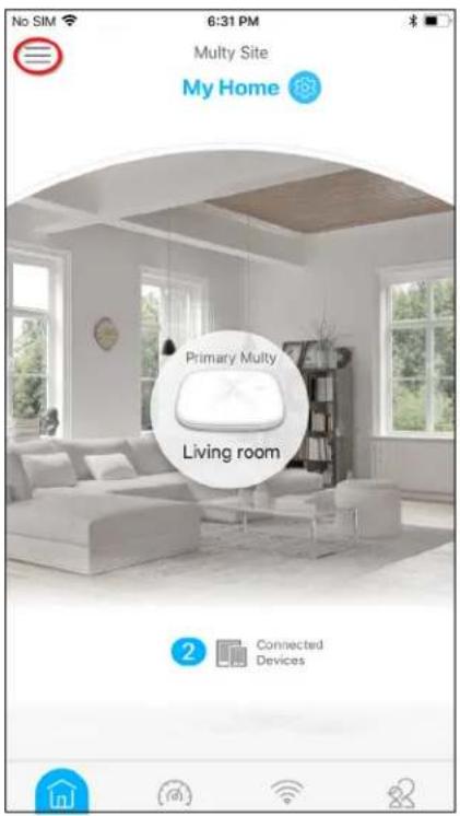 No SIM 6:31 PM Multy Site My Home Primary Multy Living room Connected Devices