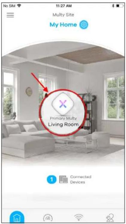 No SIM 11:27 AM Multy Site My Home Primary Multy Living Room 1 Connected Devices