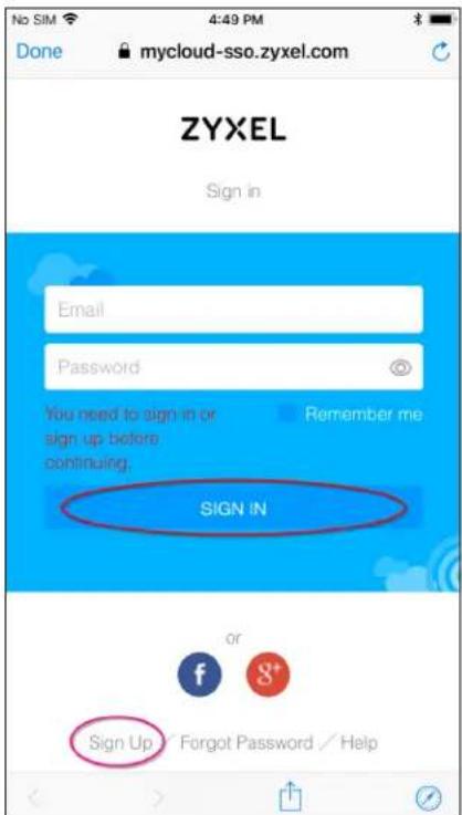 ZYXEL Sign in Email Password You need to sign in or sign up before continuing. Remember me SIGN IN or f g+ Sign Up / Forgot Password / Help