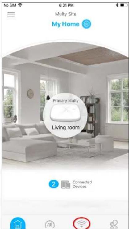 No SIM 6:31 PM Multy Site My Home Primary Multy Living room 2 Connected Devices