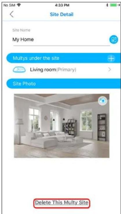 Site Detail Site Name My Home Multys under the site Living room(Primary) Site Photo Delete This Multy Site