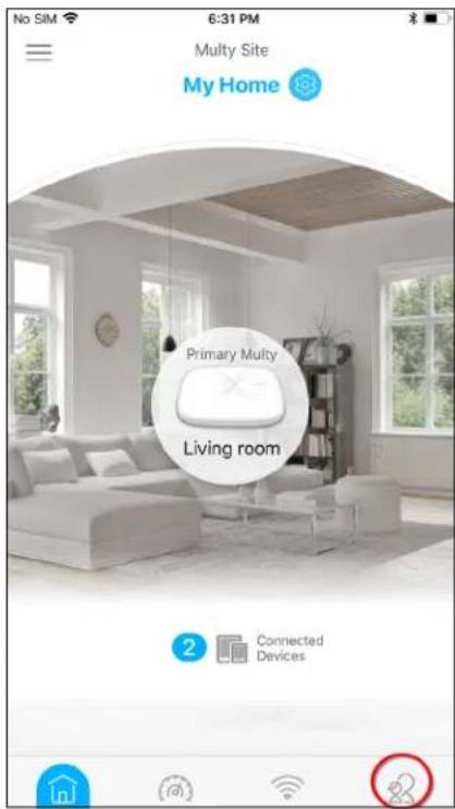 No SIM 6:31 PM Multy Site My Home Primary Multy Living room 2 Connected Devices