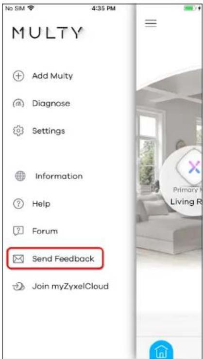 MULTY Add Multy Diagnose Settings Information Help Forum Send Feedback Join myZyxelCloud
