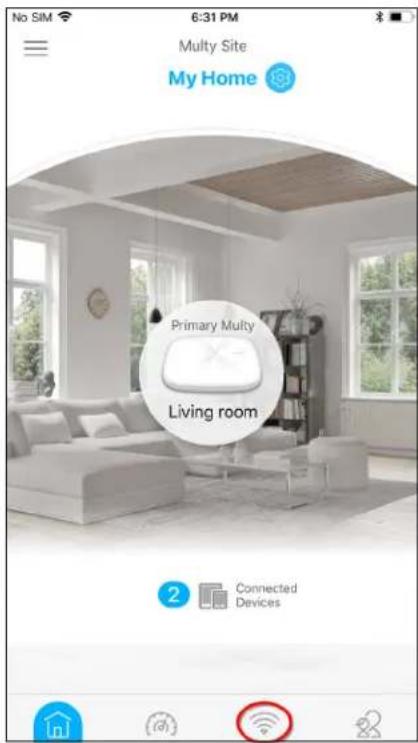 No SIM 6:31 PM Multy Site My Home Primary Multy Living room 2 Connected Devices