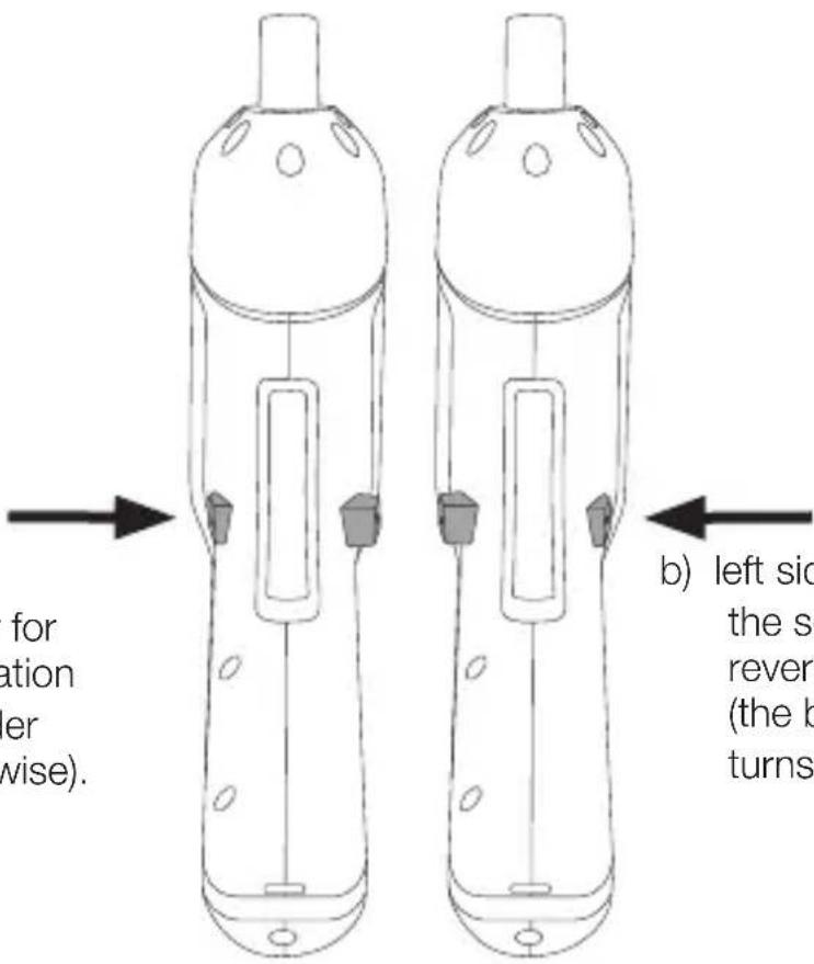 for ation er wise). b) left sid the s rever (the b turns.
