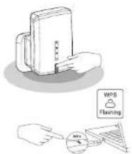 Illustration showing hands holding a closed book and a WPS floating device with a magnified view of the next screen.