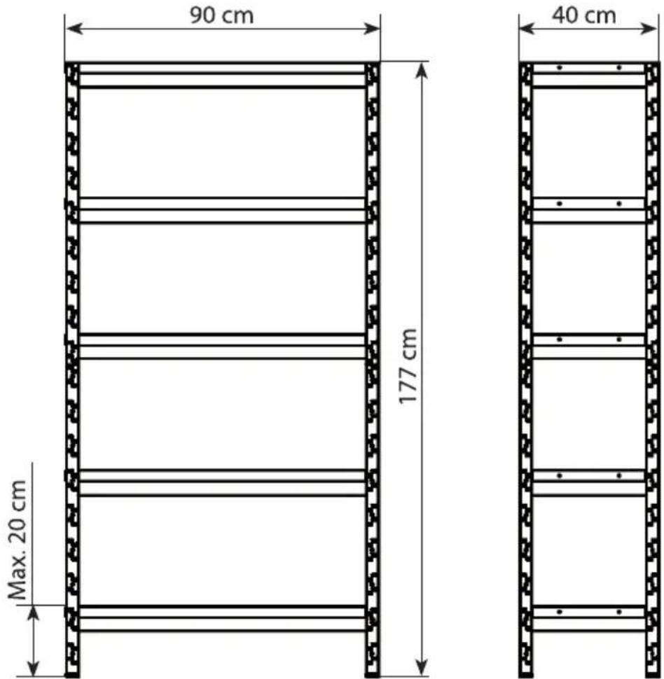 90 cm 177 cm Max. 20 cm 40 cm