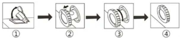 graph LR A["Step ①: Roll and workpiece"] --> B["Step ②: Rotation arrow"] B --> C["Step ③: Rolling gears"] C --> D["Step ④: Rolling gear"]