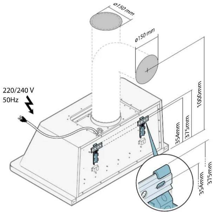 Ø150 mm Ø150 mm 220/240 V 50Hz 354mm 375mm 1000mm 354mm 375mm
